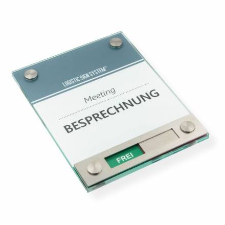 Tuerschild VITRUM Frei Belegt Rot Grün aus Glas 130 170 mm